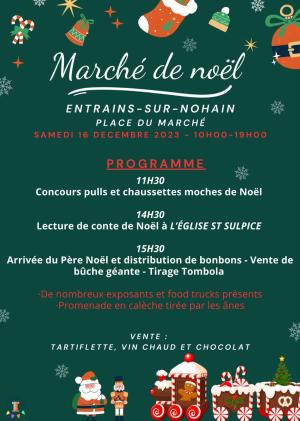 affiche du marché de noël d'entrains 