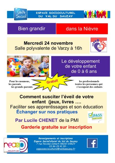 affiche du centre social pour la rencontre du 24 novembre