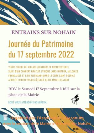 affiche informative pour le 17 septembre journée du patrimoine